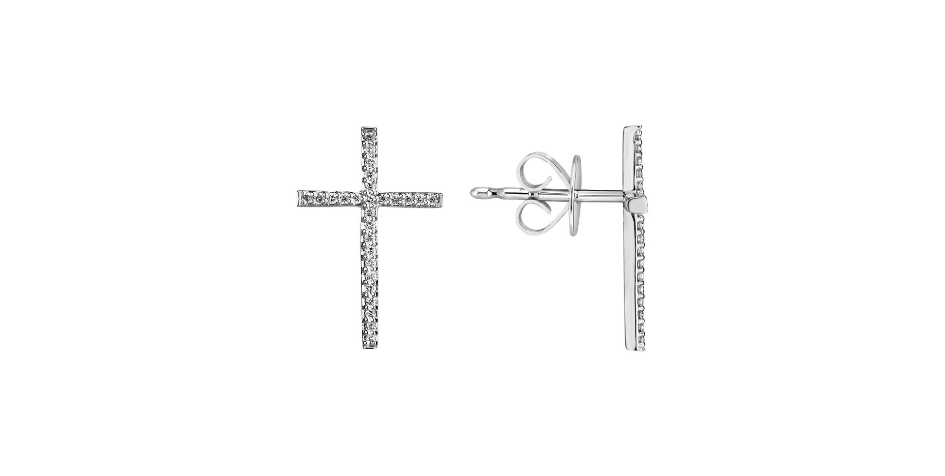 Náušnice s diamantmi Shimmering Cross
