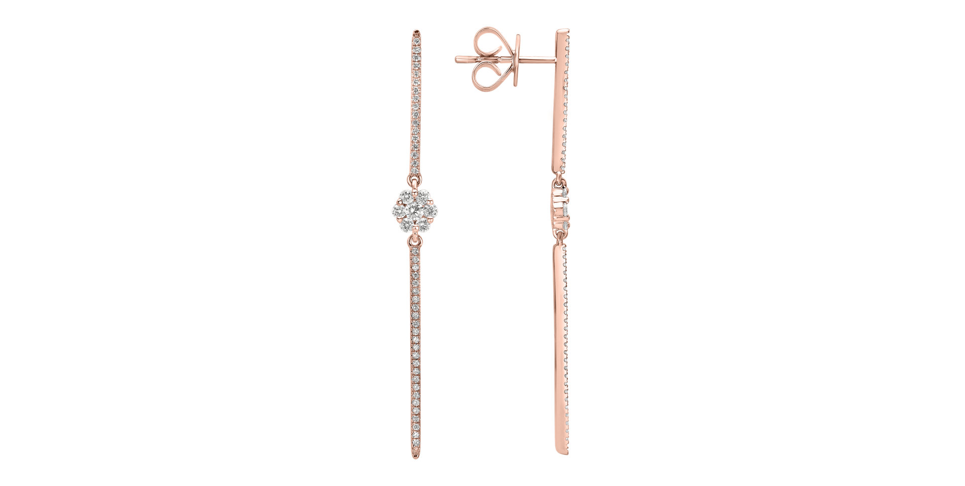 Náušnice s diamantmi Diamond Waterfall