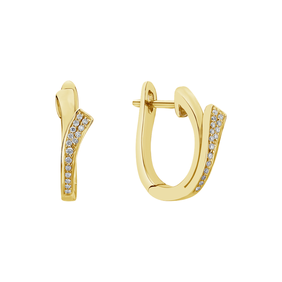 Náušnice s diamantmi Brilliant Wave