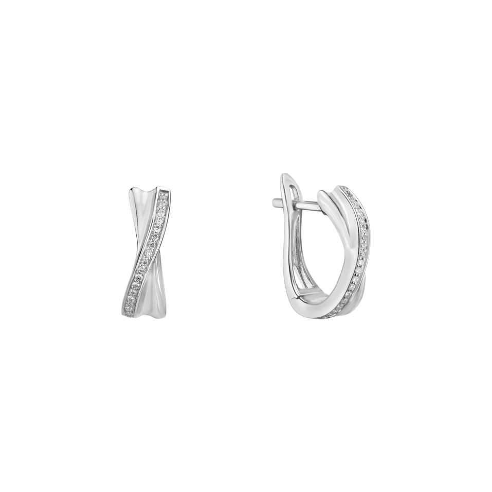 Náušnice s diamantmi Shiny Ribbon