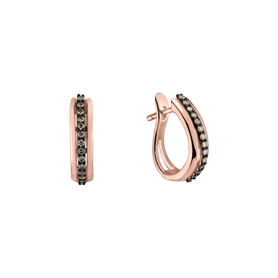 Náušnice s hnedými diamantmi Pure Soul