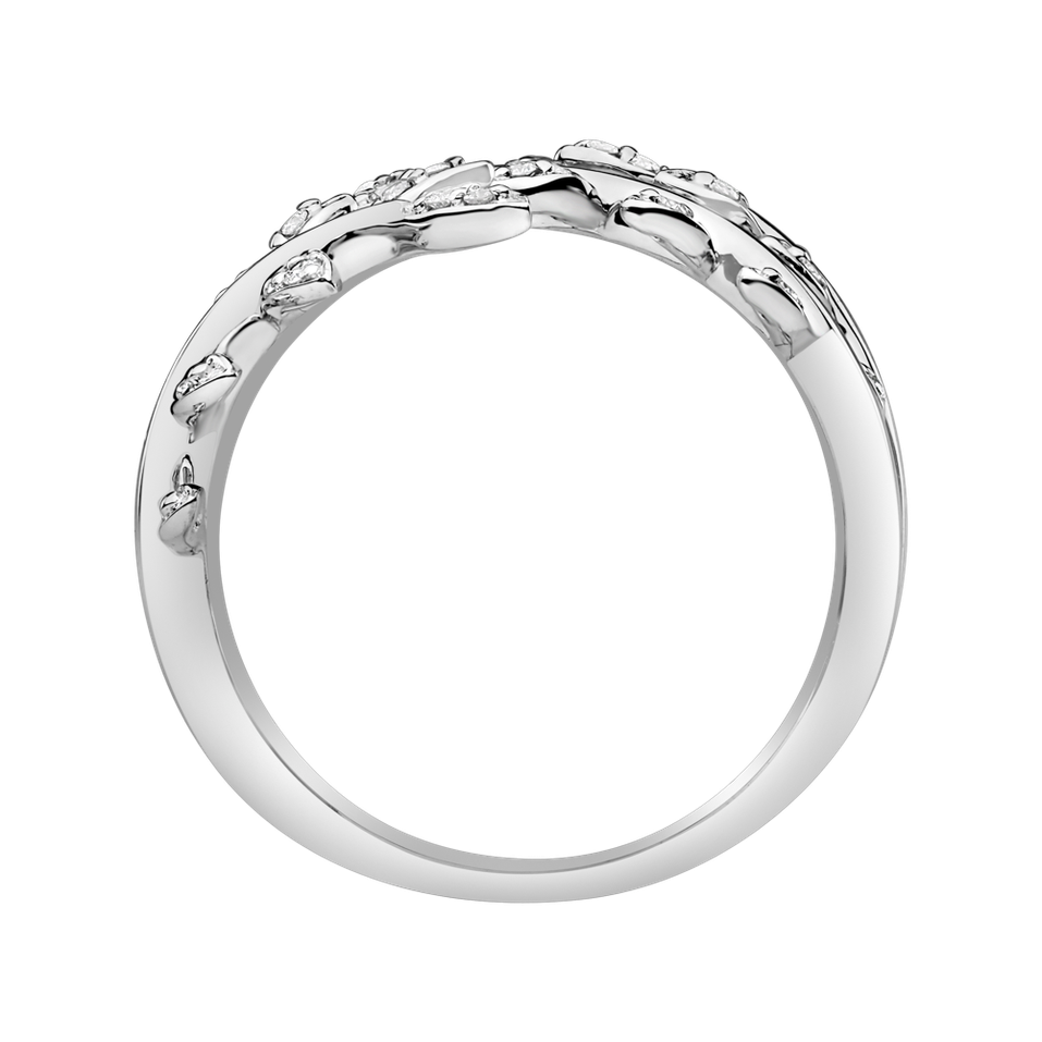 Prsteň s diamantmi Luxury Leaves