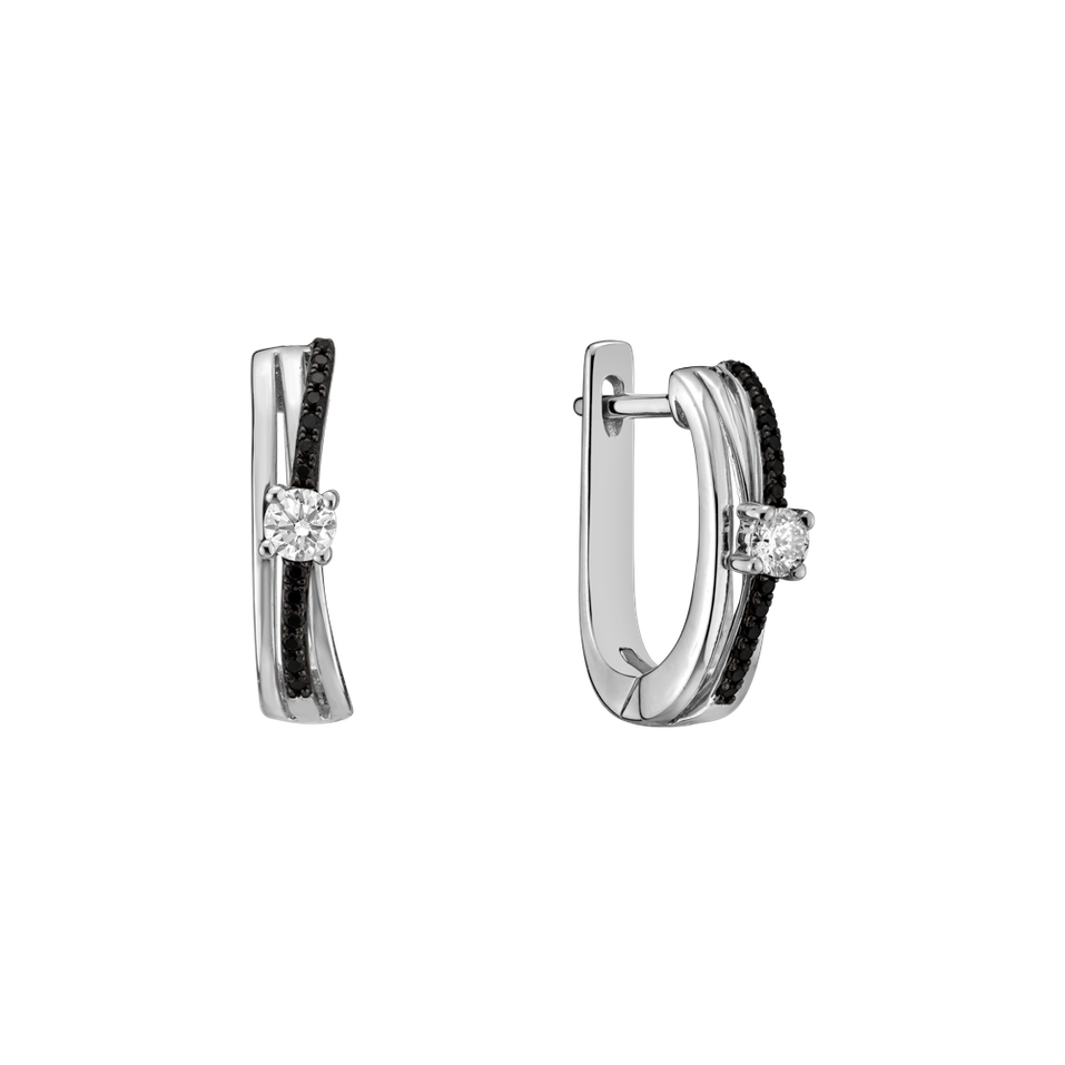 Náušnice s hnedými a čiernymi diamantmi Witching Opium