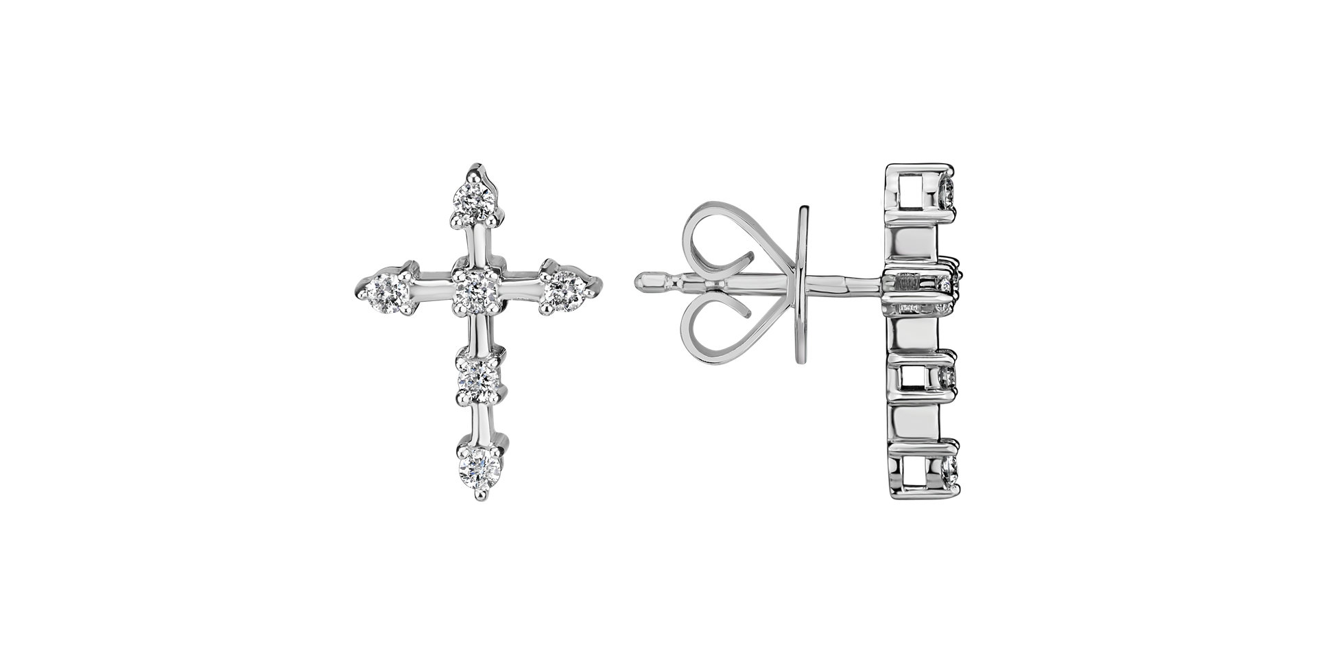 Náušnice s diamantmi Sparkling Cross