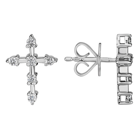 Náušnice s diamantmi Sparkling Cross