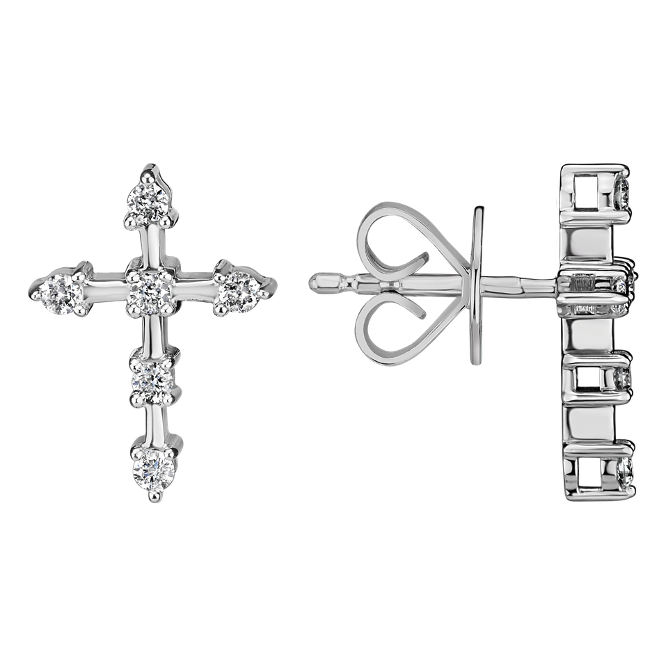 Náušnice s diamantmi Sparkling Cross