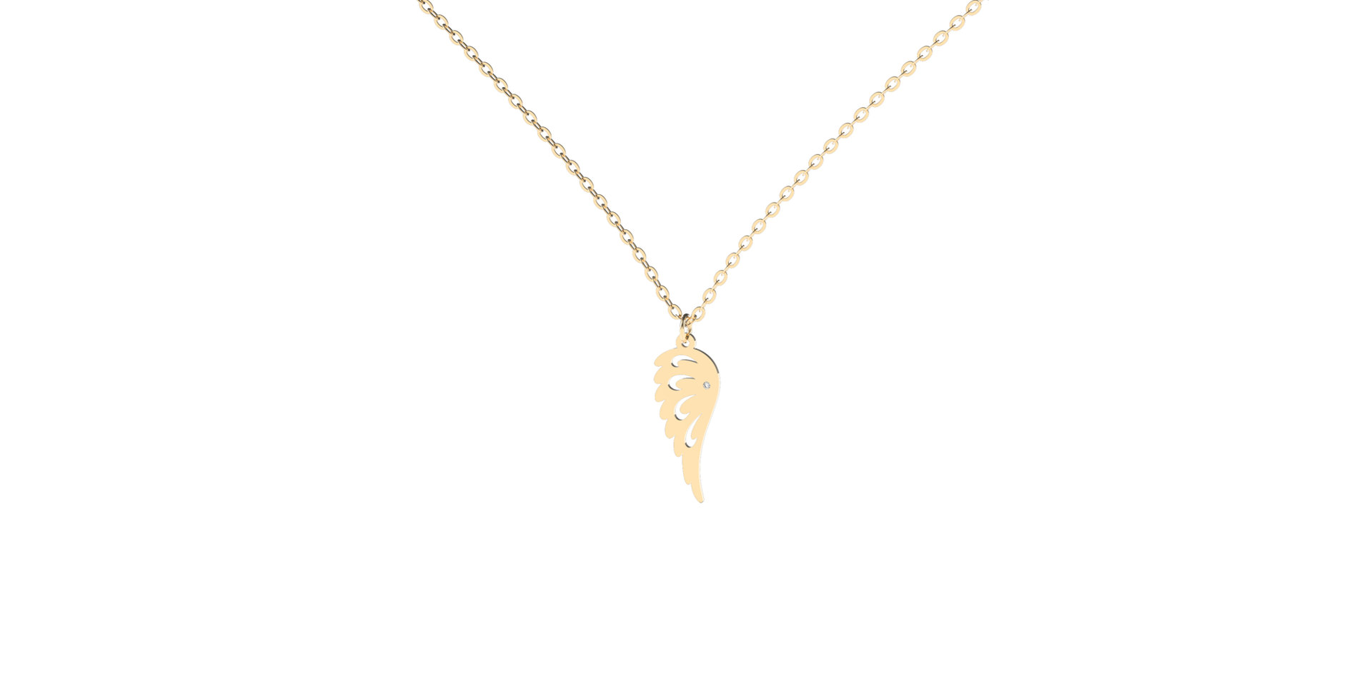 Náhrdelník s diamantom Heaven Wing