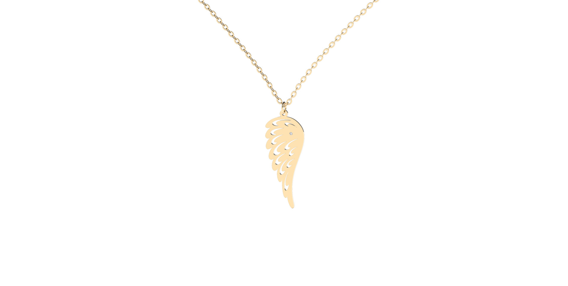 Náhrdelník s diamantom Guardian Wing