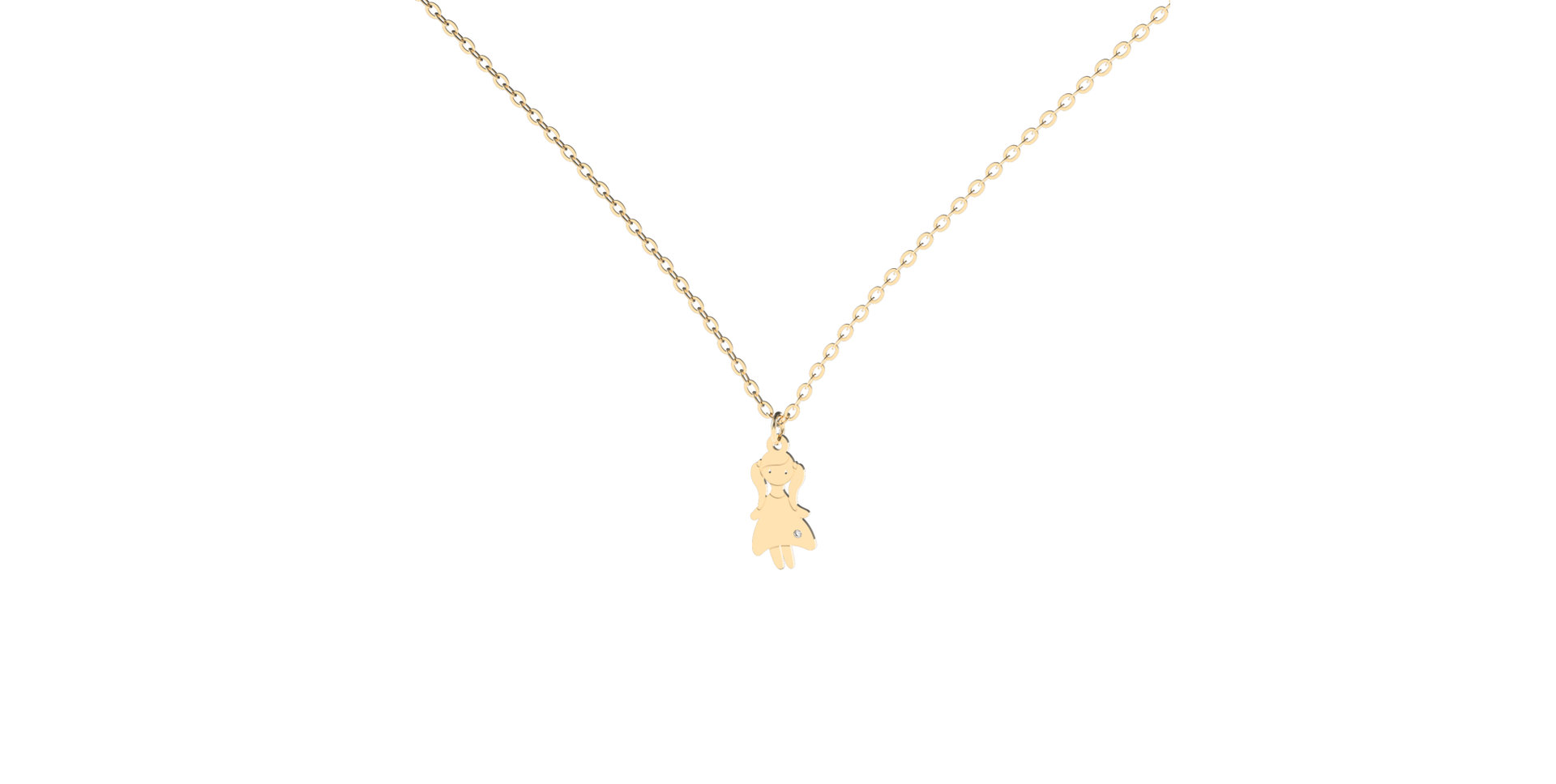 Náhrdelník s diamantom Little Girl