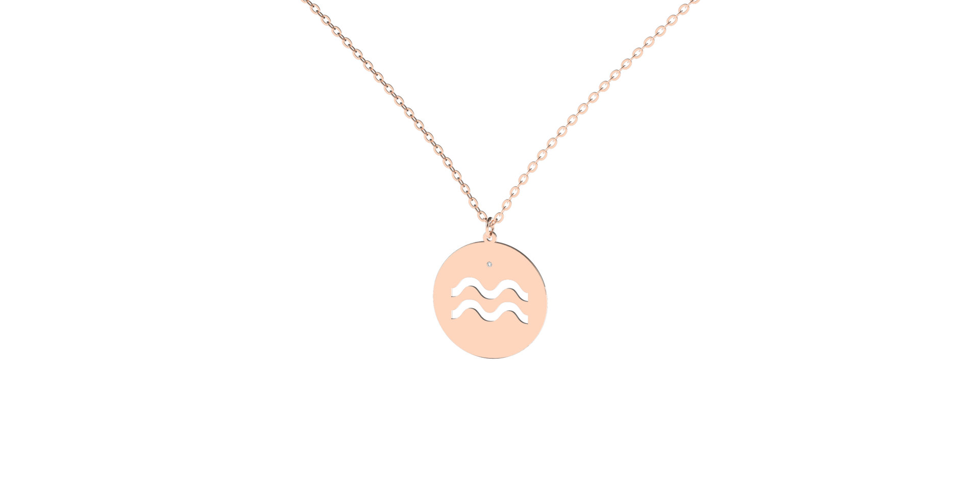 Náhrdelník s diamantom Aquarius