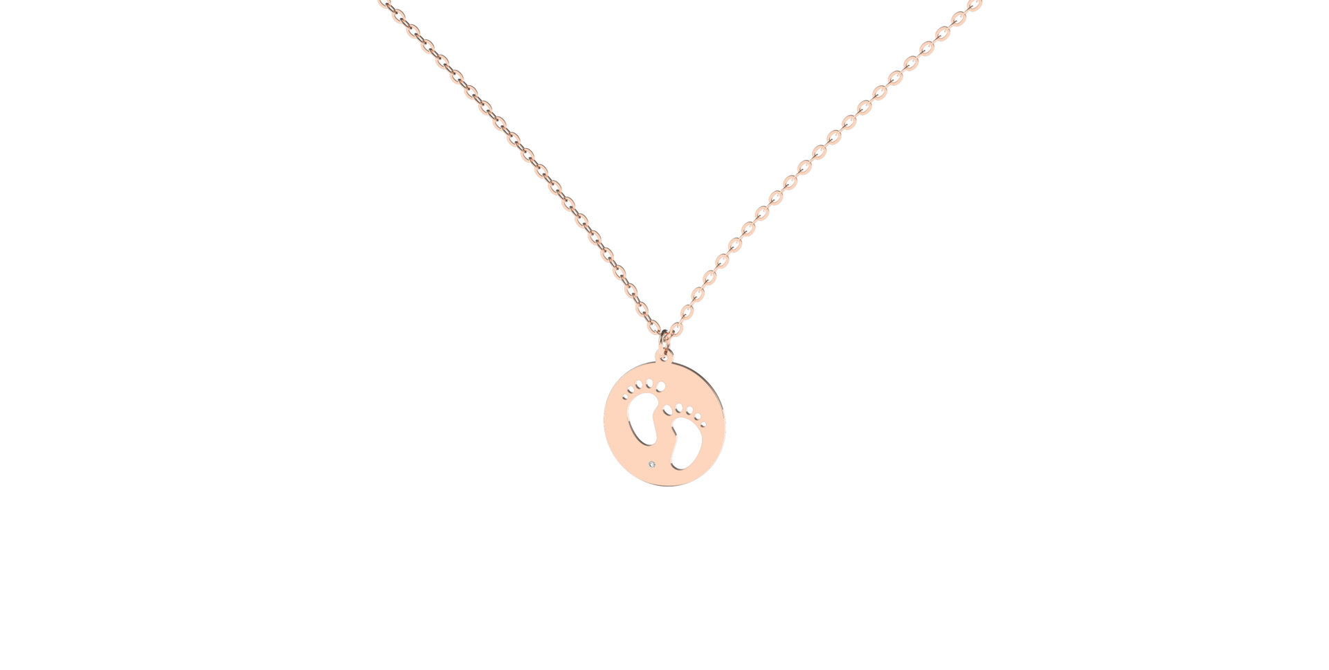 Náhrdelník s diamantom Happy Feet