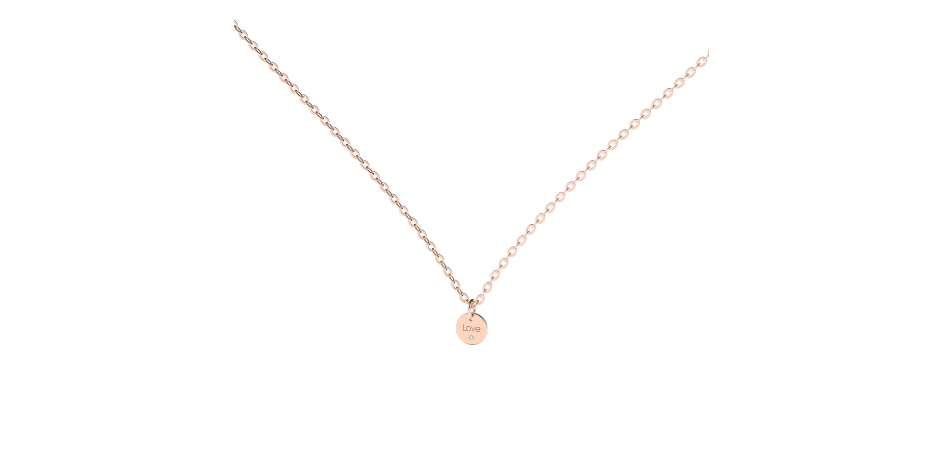 Náhrdelník s diamantom Love