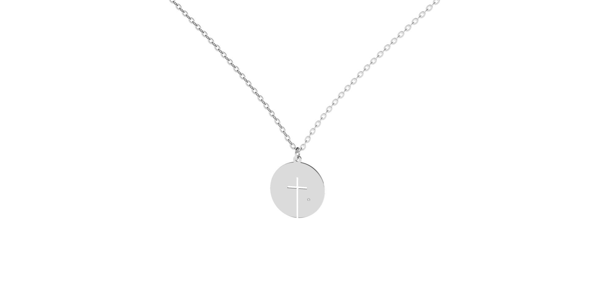 Náhrdelník s diamantom Little Cross