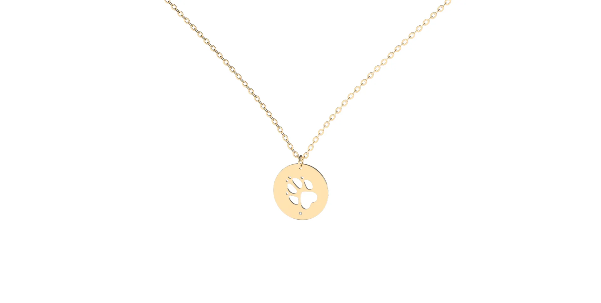 Náhrdelník s diamantom Dog Paw