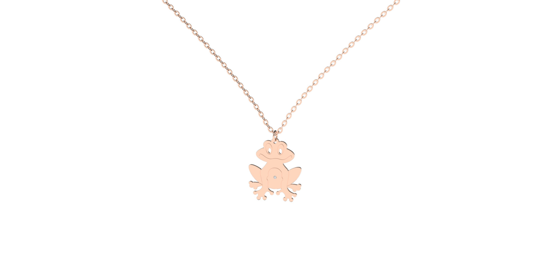 Náhrdelník s diamantom Frog