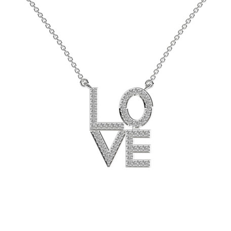 Náhrdelník s diamantmi Love