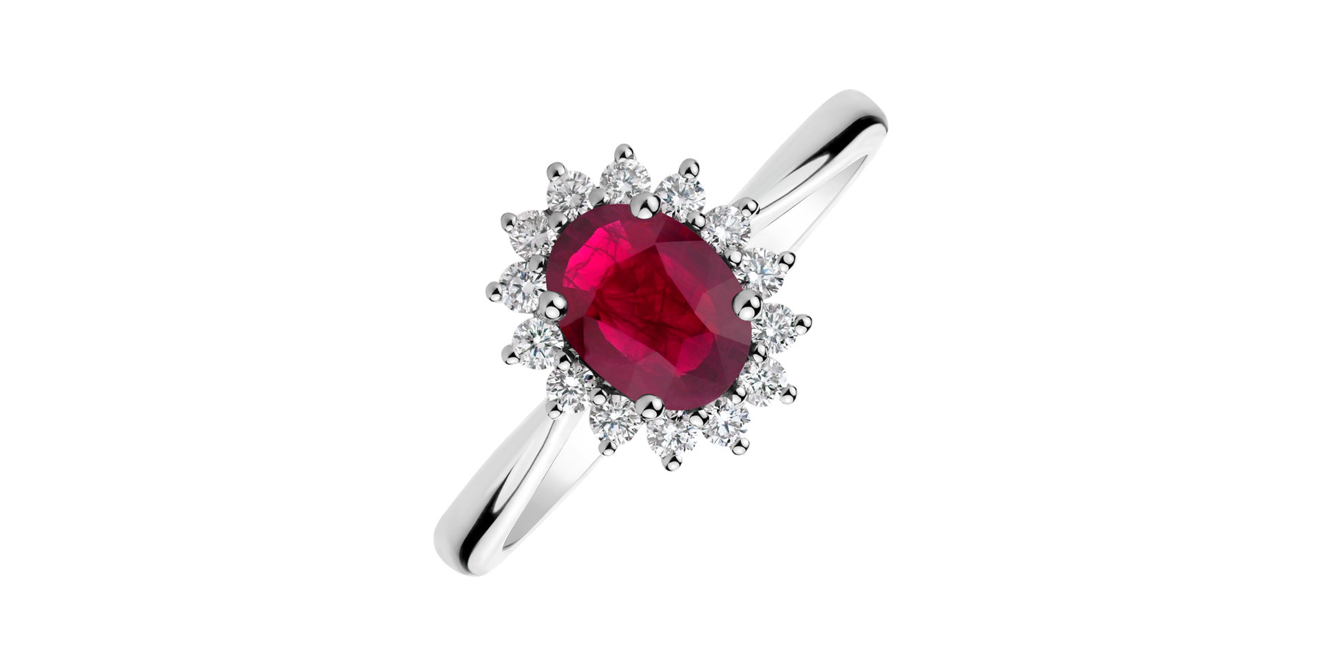 Prsteň s diamantmi a rubínom Princess