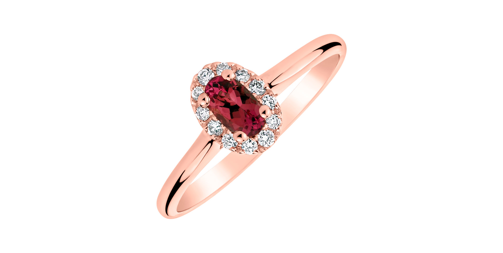 Prsteň s diamantmi a rubínom Princess