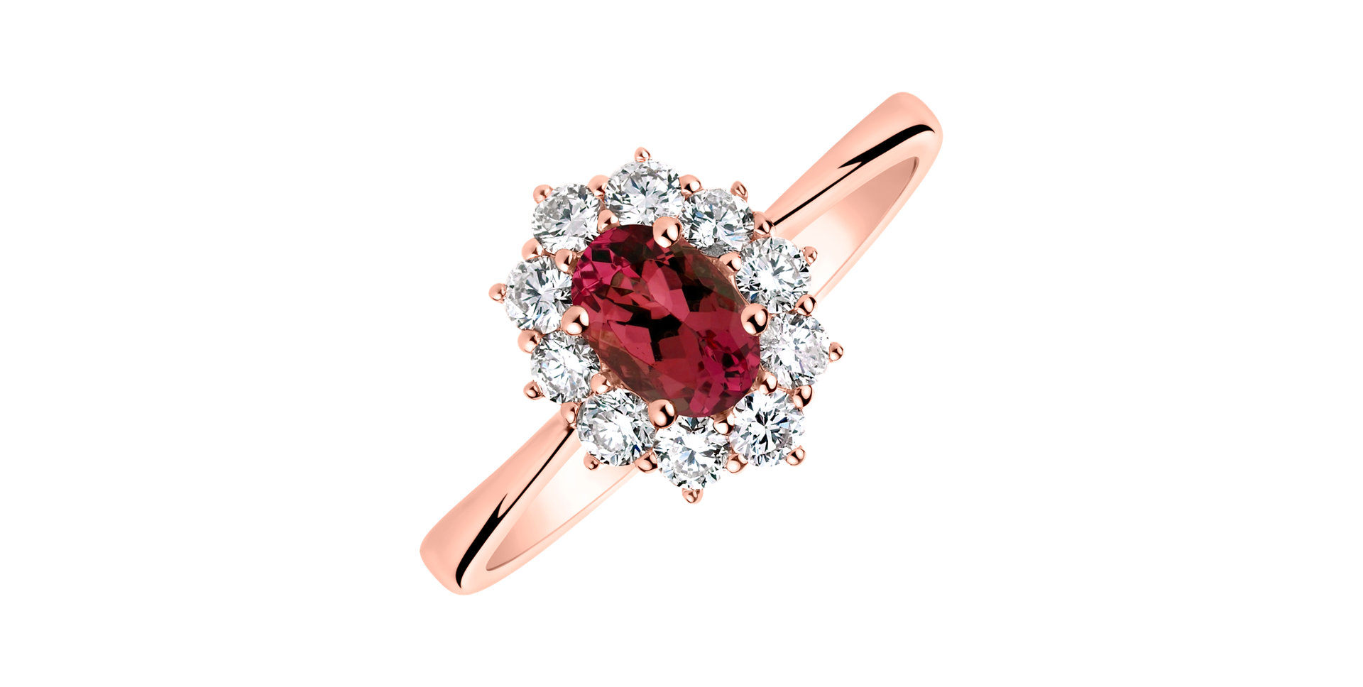 Prsteň s diamantmi a rubínom Princess
