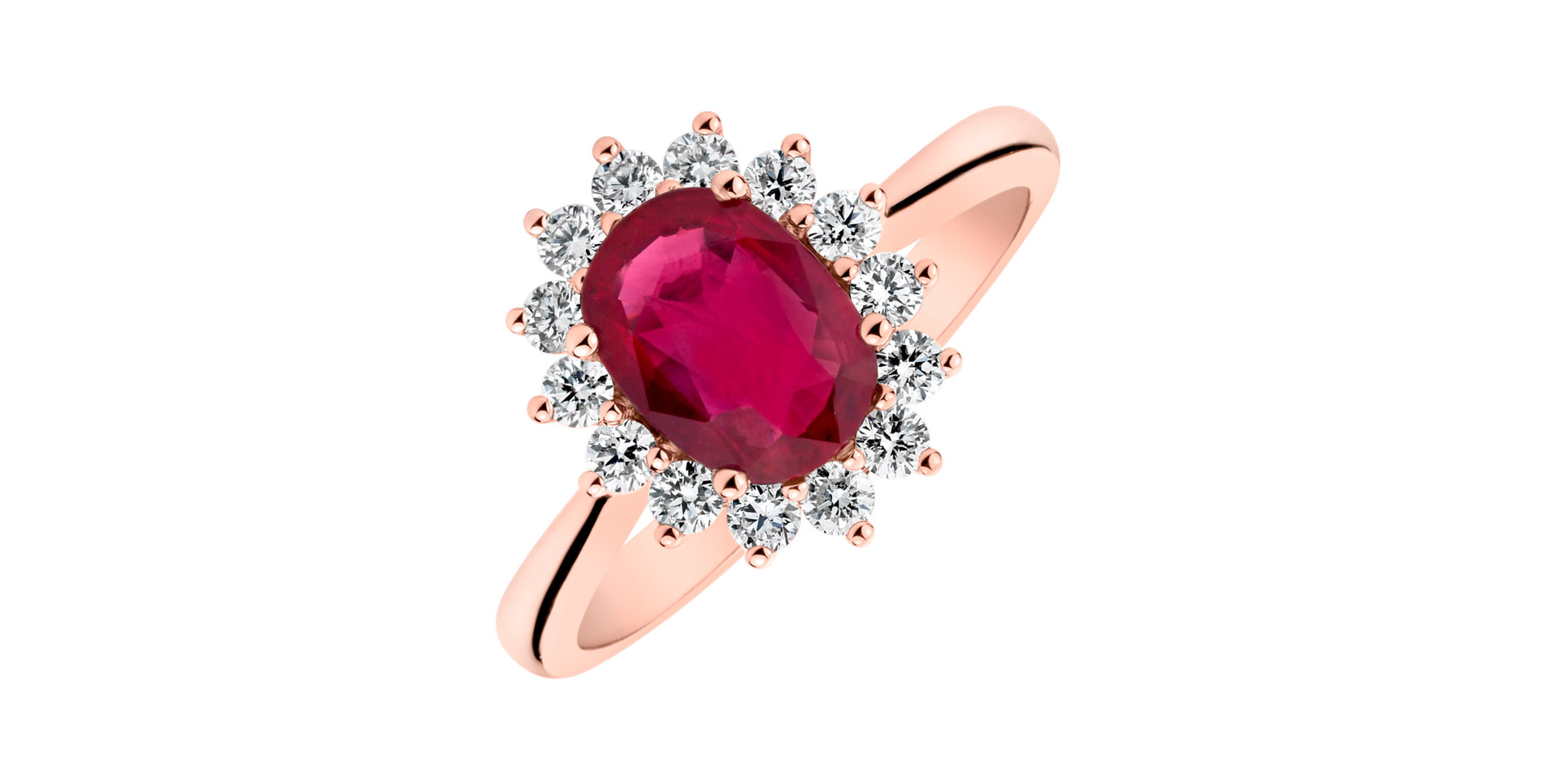 Prsteň s diamantmi a rubínom Princess Sparkle