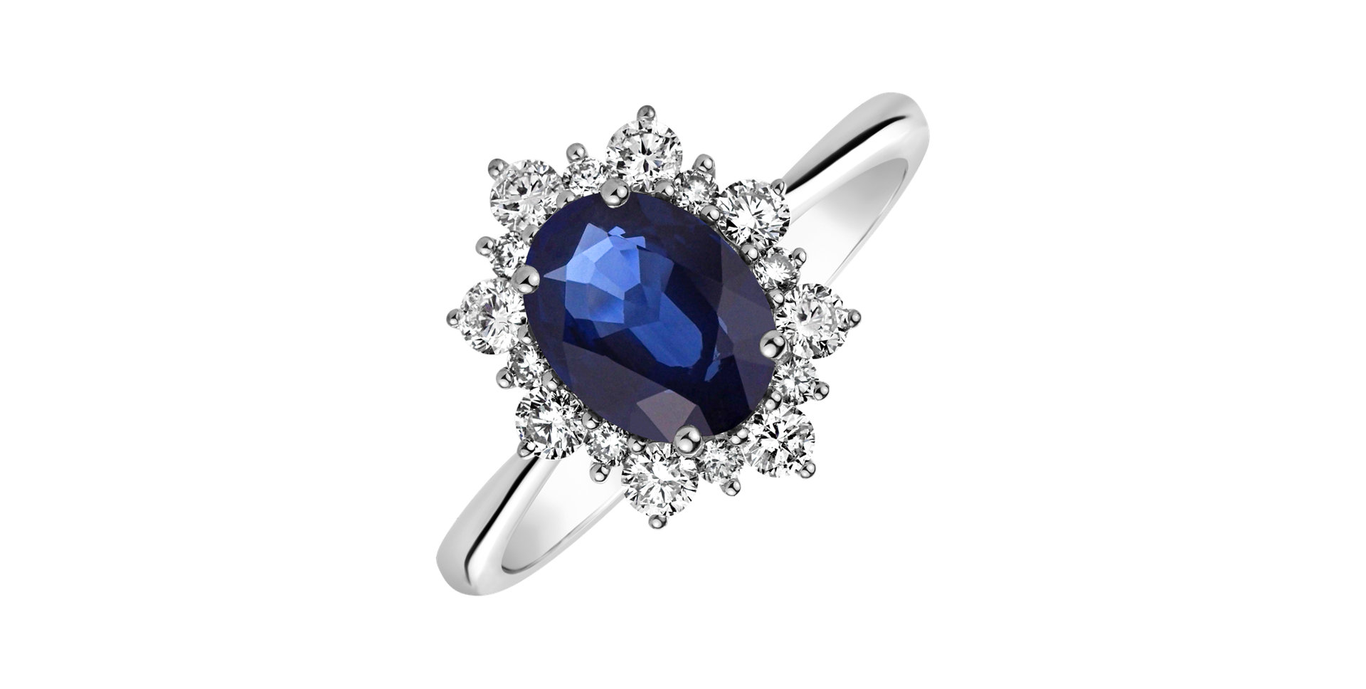 Prsteň s diamantmi a zafírom Princess