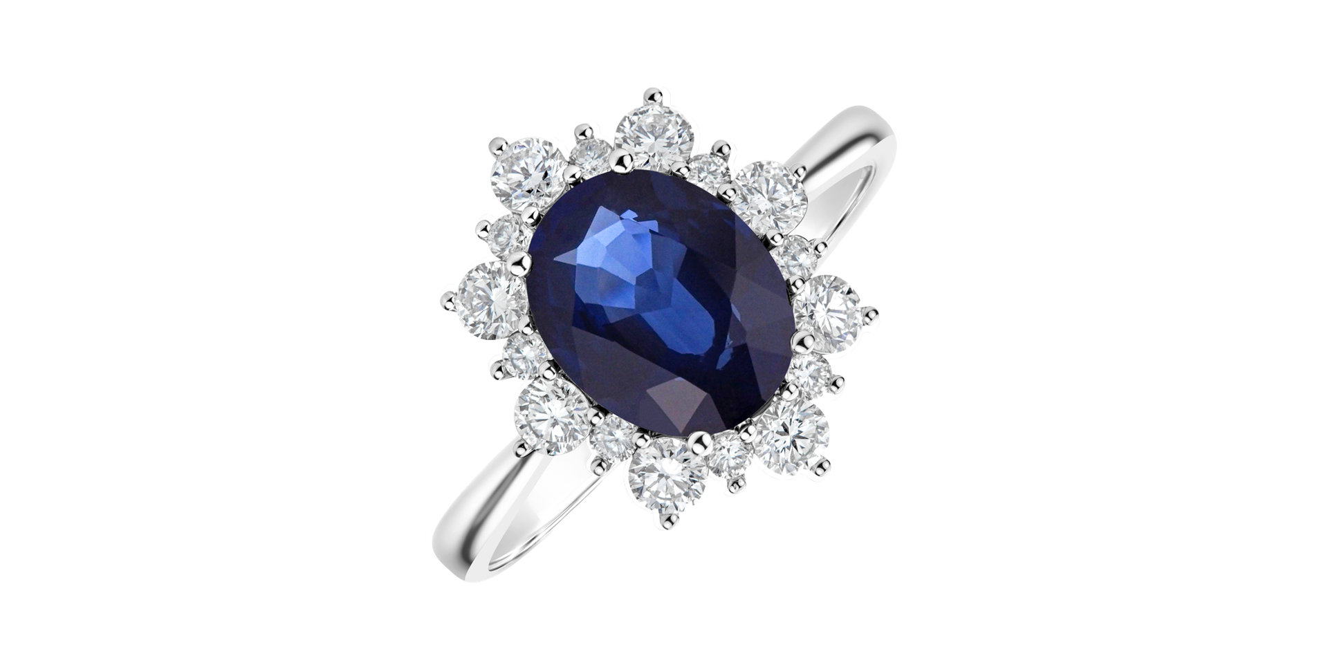 Prsteň s diamantmi a zafírom Princess