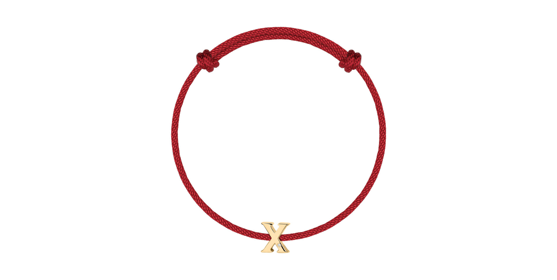 Diamantový náramok so šnúrkou Flat Line X