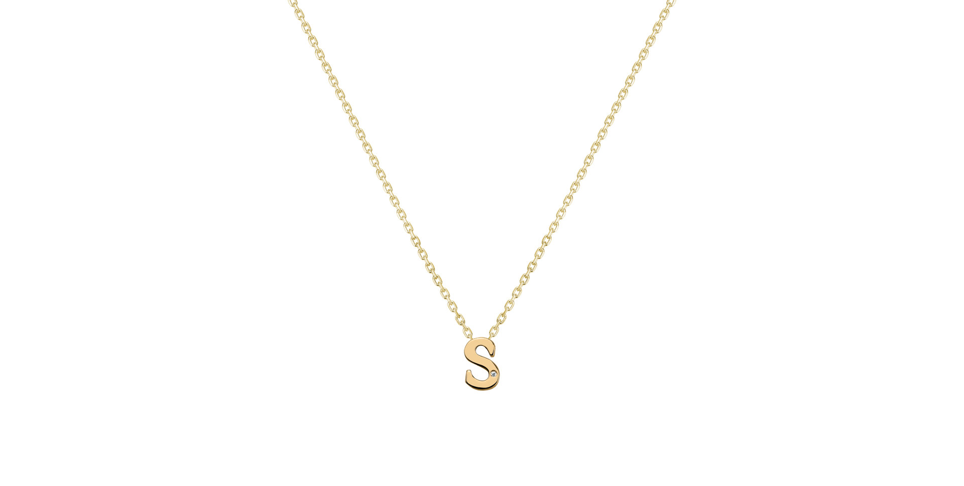 Náhrdelník s diamantom Flat Line S