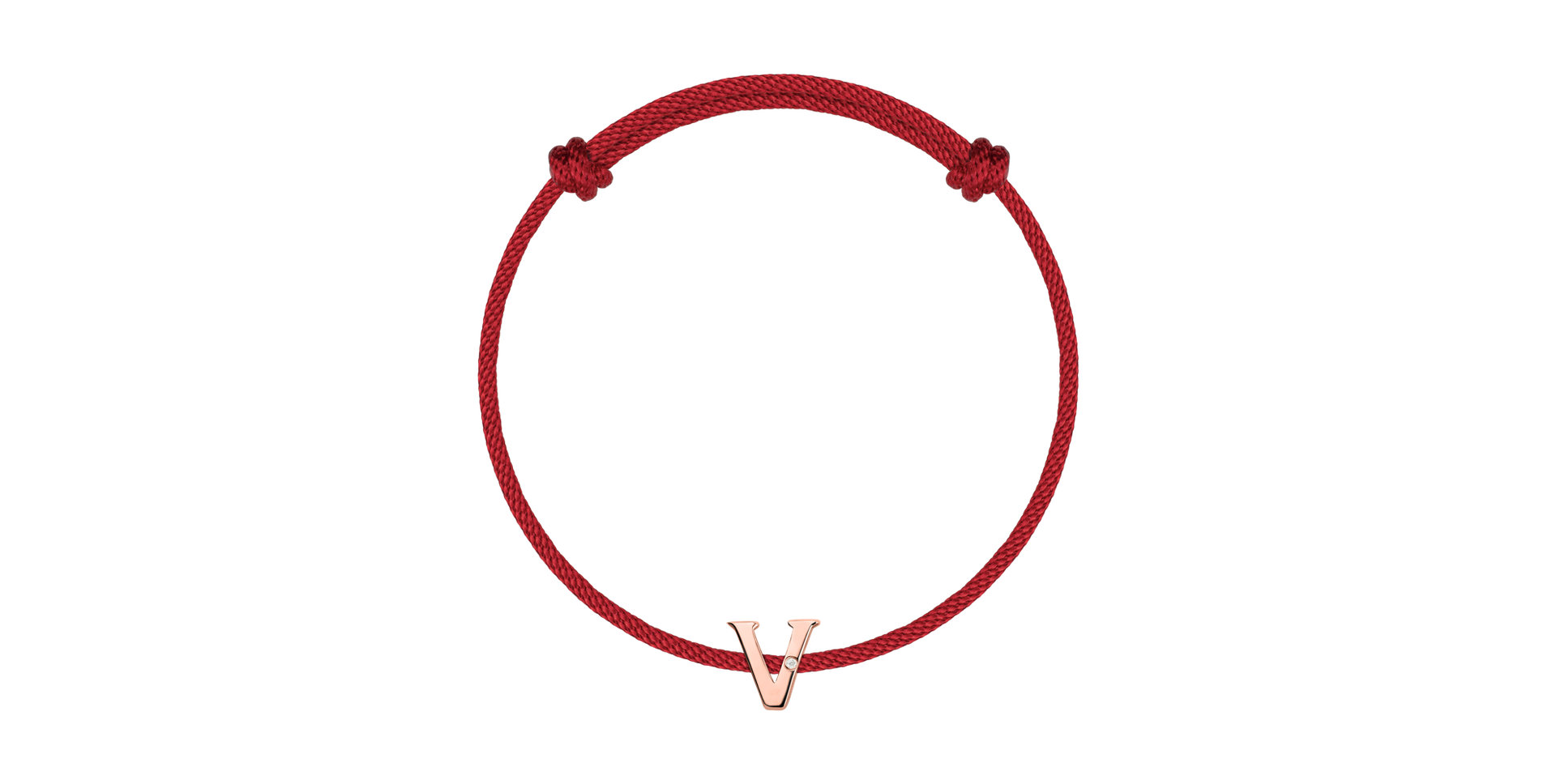 Diamantový náramok so šnúrkou Flat Line V