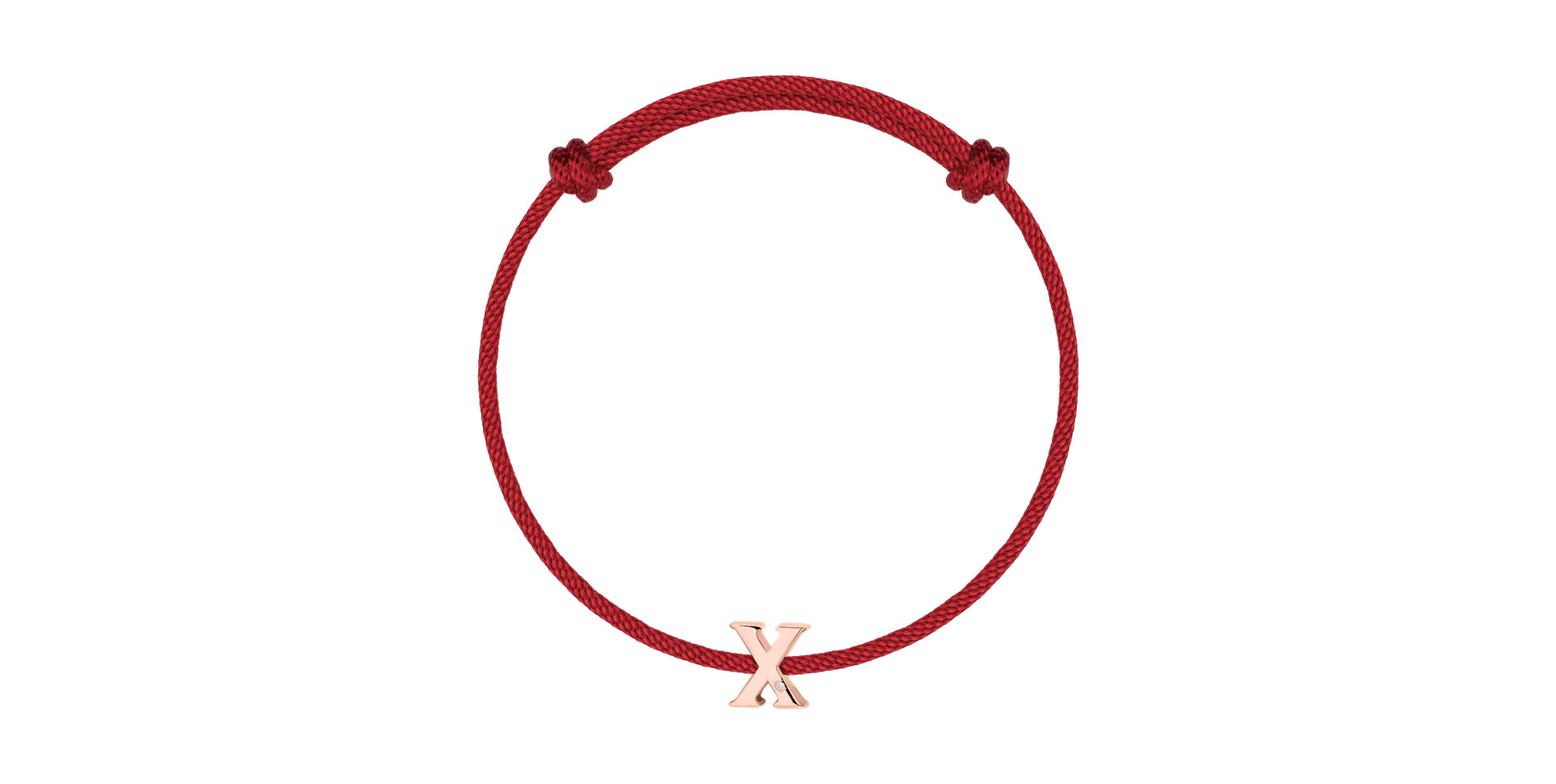 Diamantový náramok so šnúrkou Flat Line X