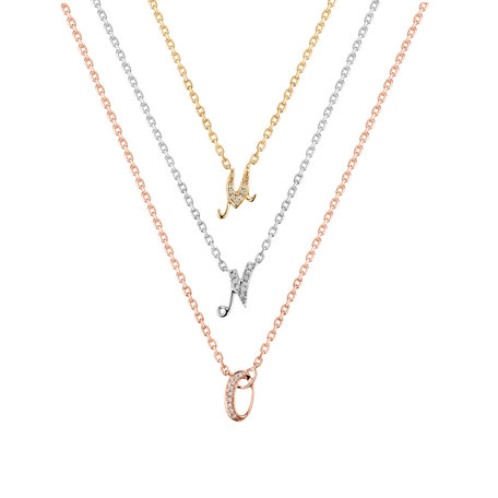Náhrdelník s diamantmi Curly Diamonds M