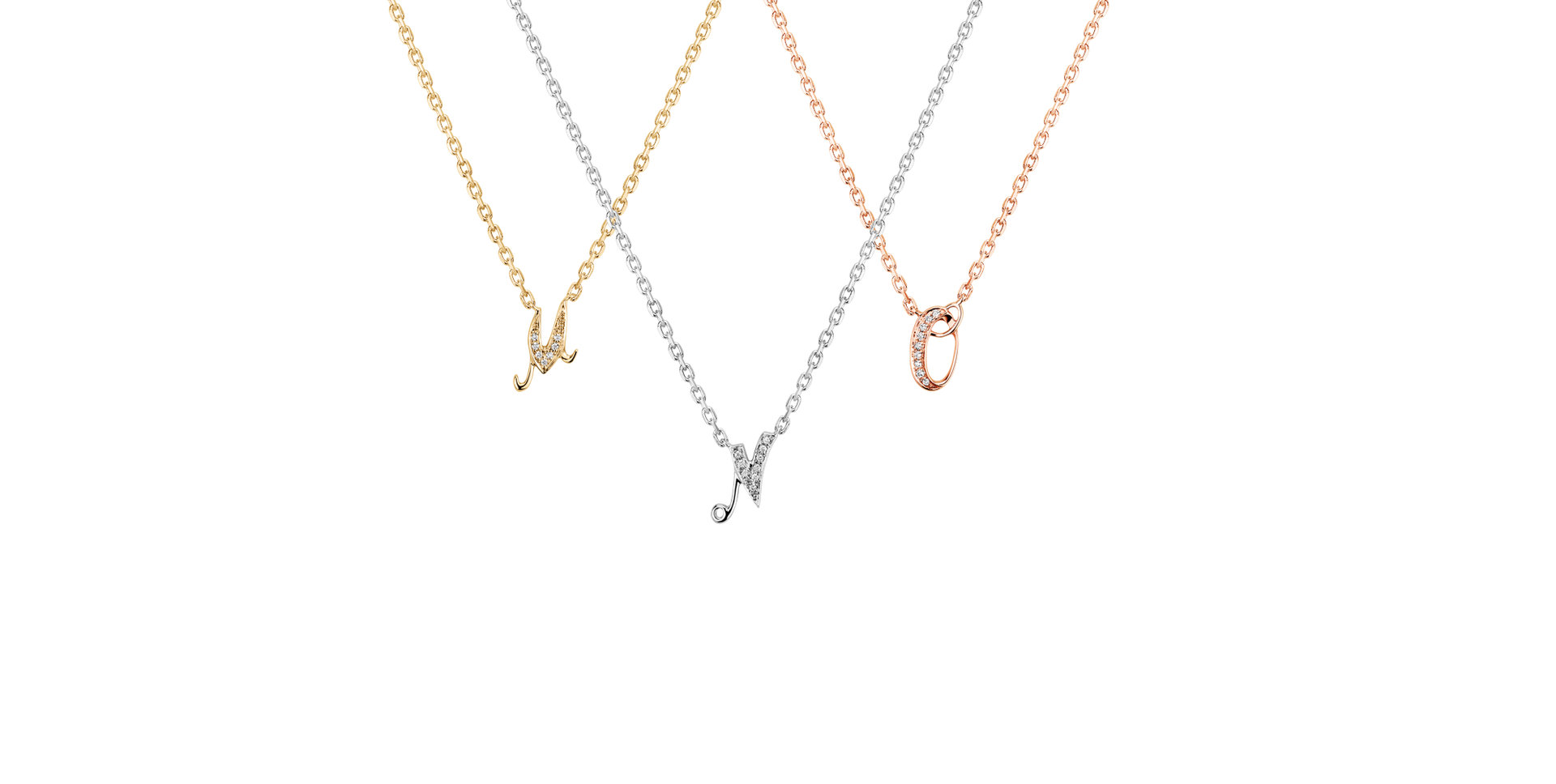 Náhrdelník s diamantmi Curly Diamonds N