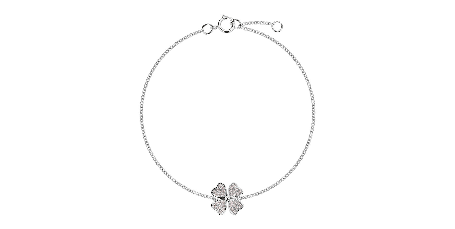 Náramok s diamantmi Four Leaf Clover