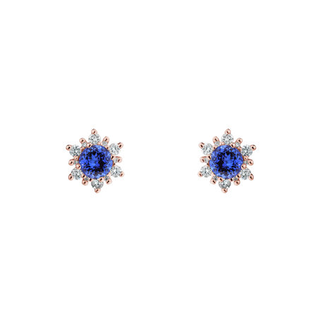 Náušnice s diamantmi a tanzanitom Fancy Fairytale
