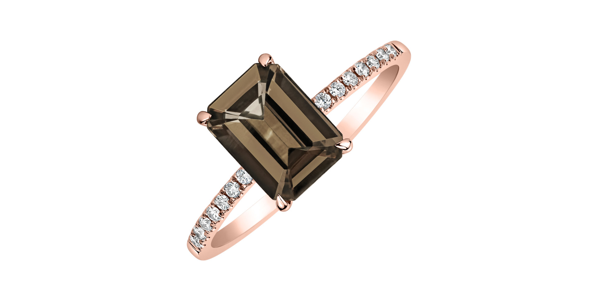 Prsteň s diamantmi a smoky quartzom Perfect Promise