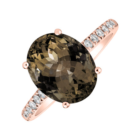Prsteň s diamantmi a smoky quartzom Playful Glamour
