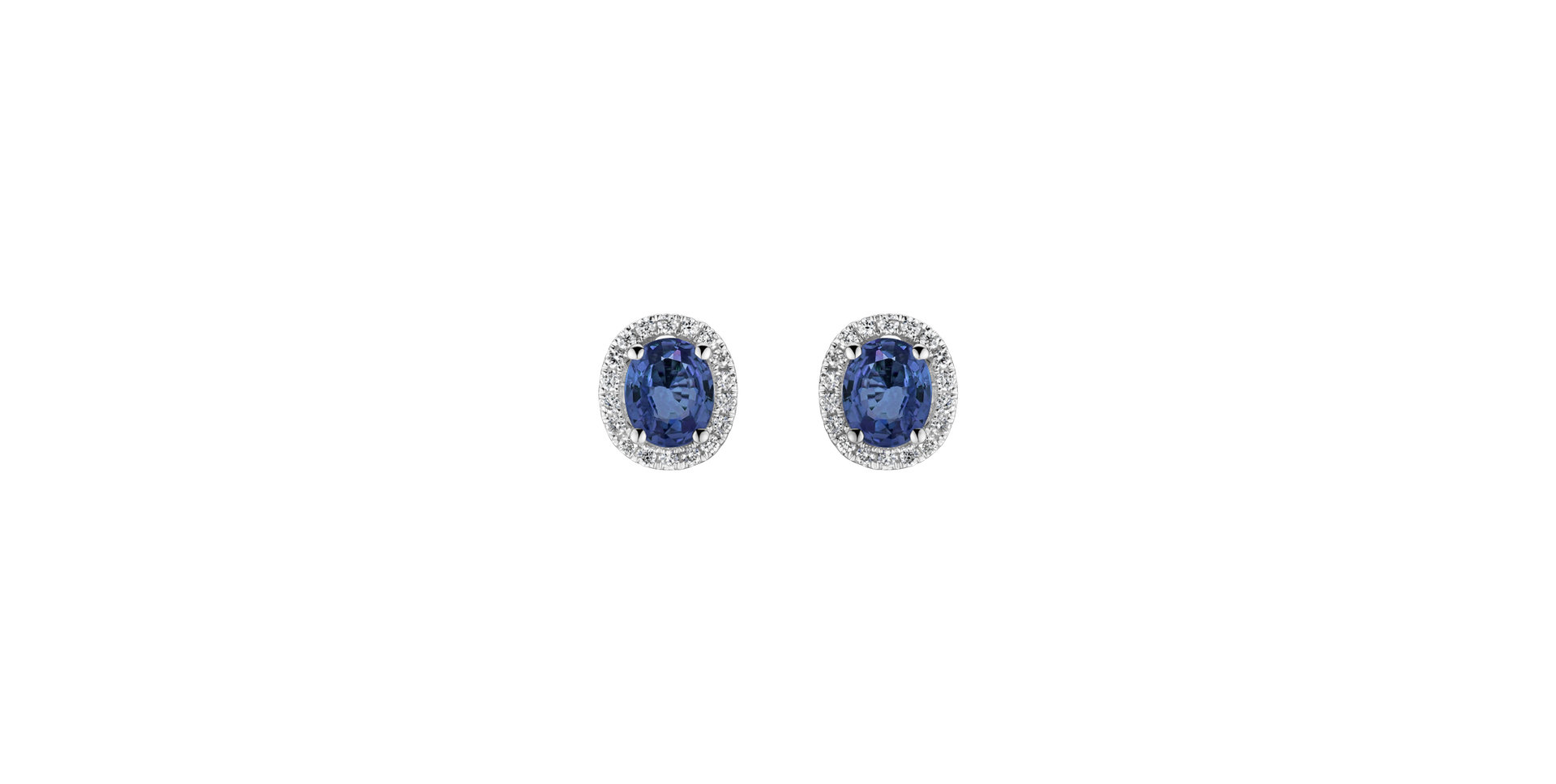 Náušnice s diamantmi a zafírom Imperial Sapphire