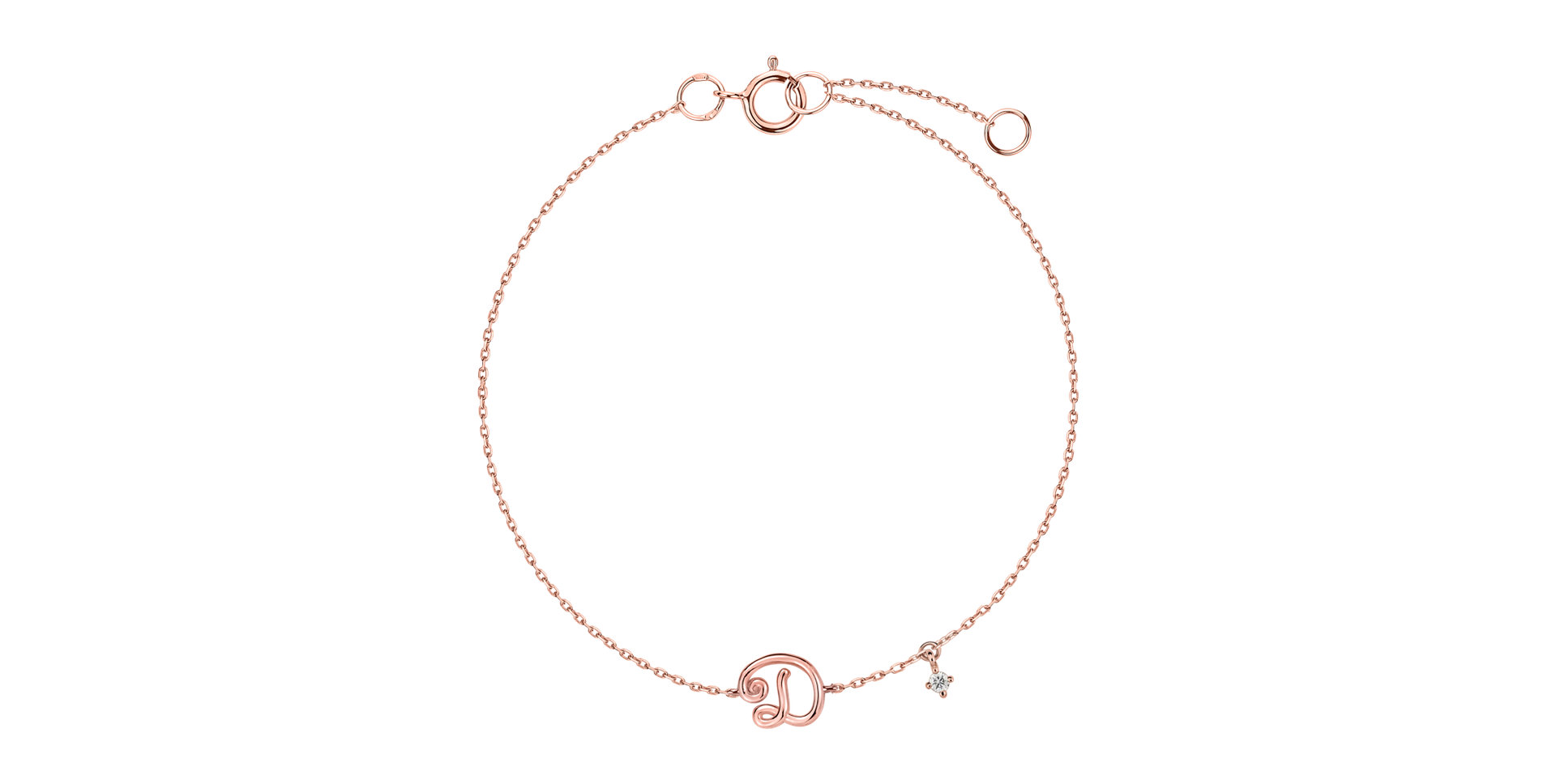 Náramok s diamantom Curly Letter D