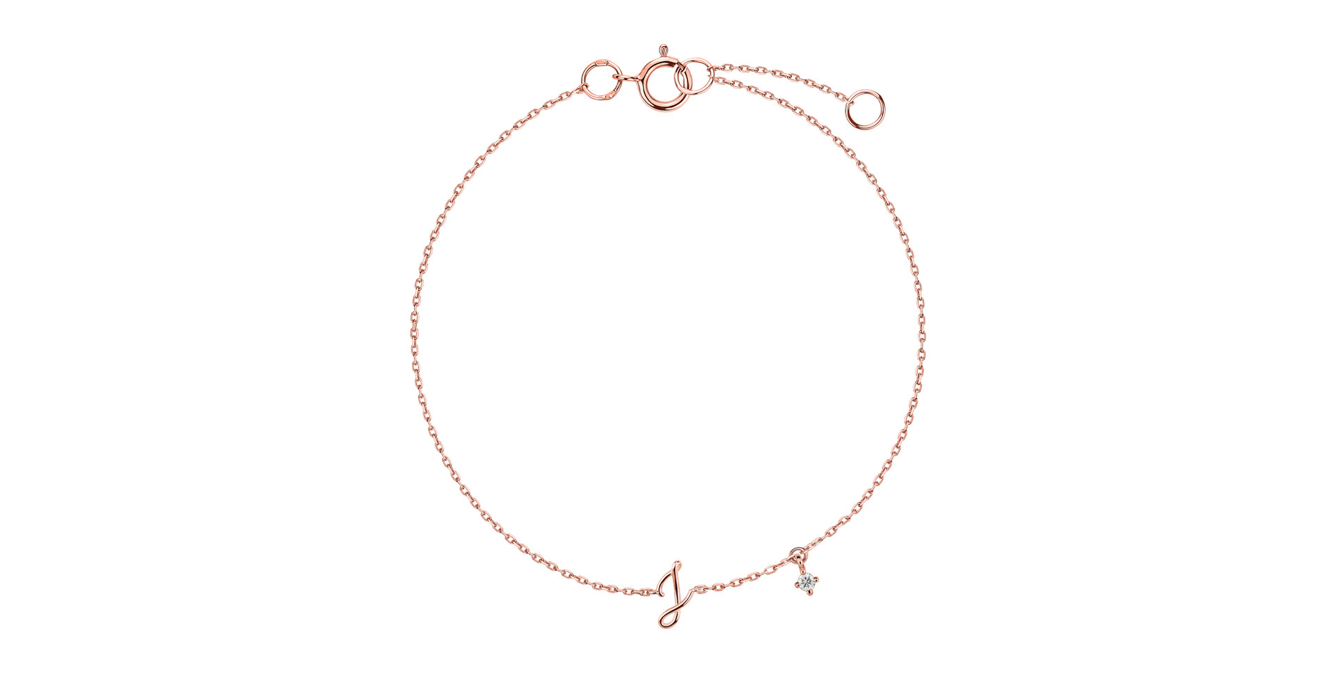 Náramok s diamantom Curly Letter J