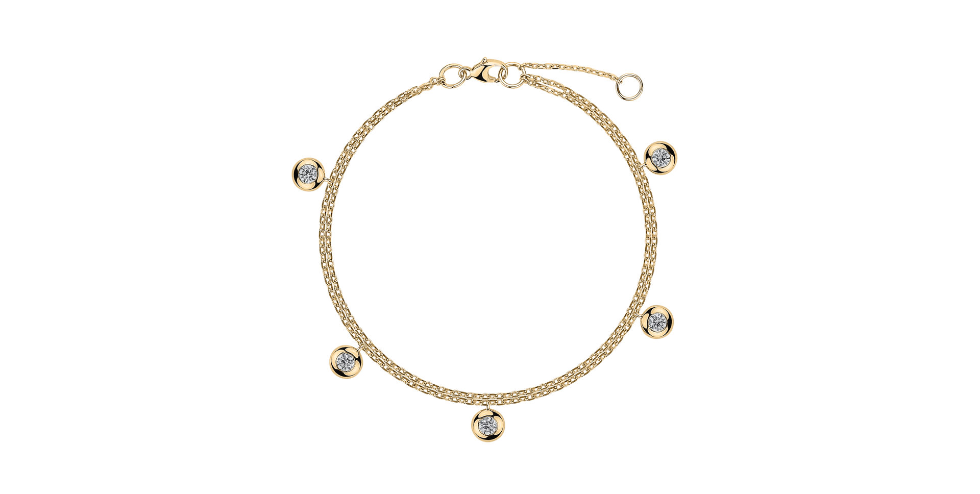 náramok 14kt biele zlato s diamantmi Adorable Dots