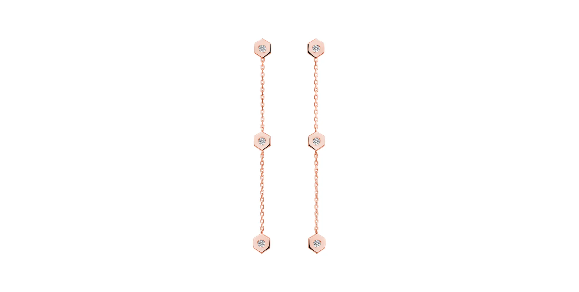 Náušnice s diamantmi HexaTriplet