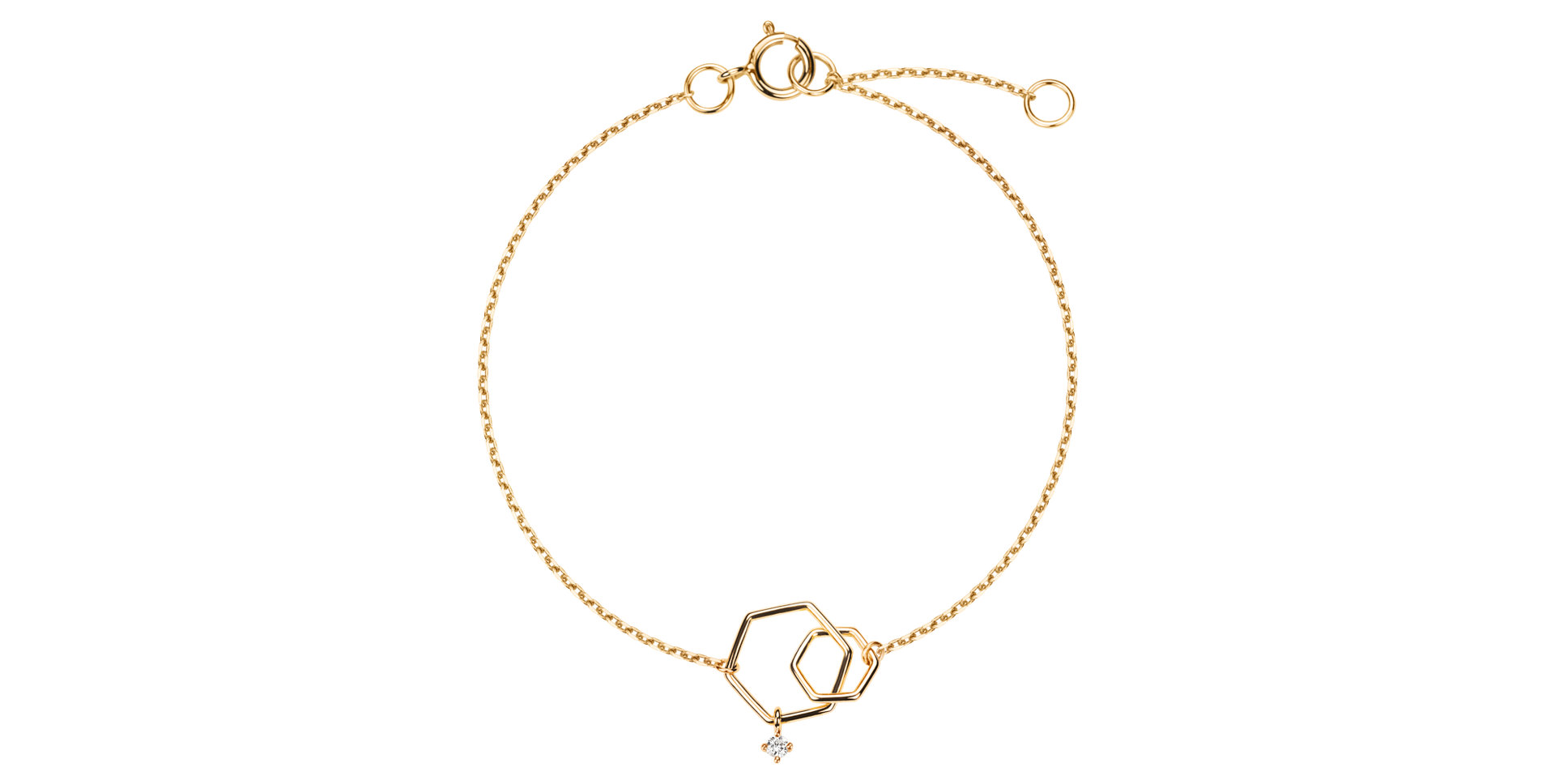 Náramok s diamantom Hexagon Elegance