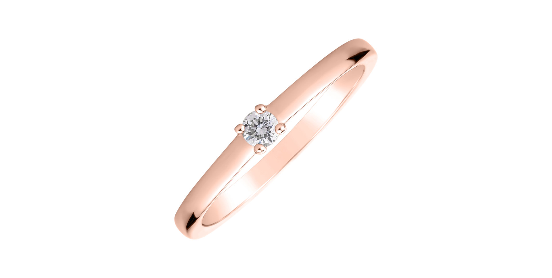 prsteň 14kt biele zlato s diamantom Spark of Love