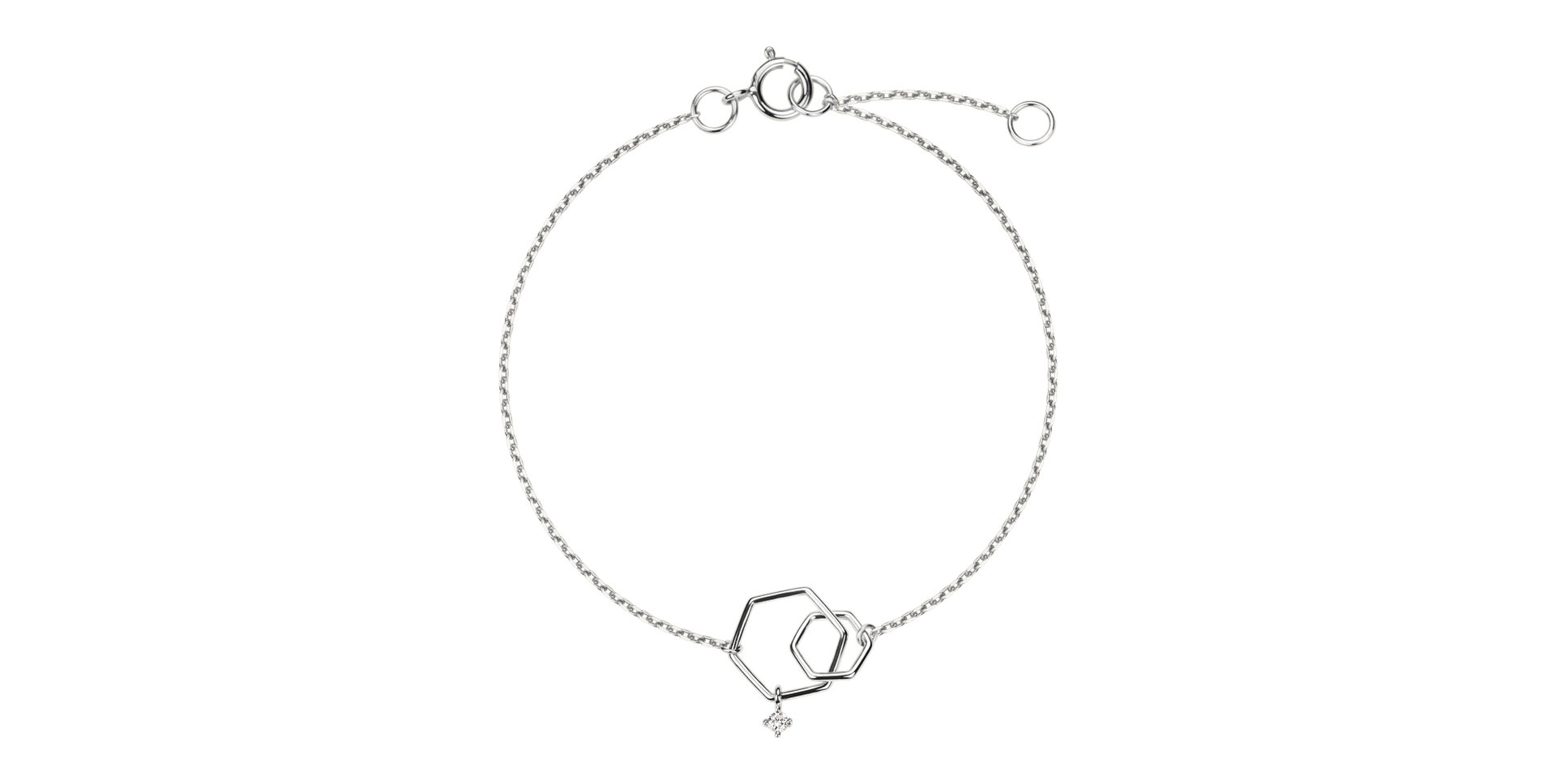 Náramok s diamantom Hexagon Elegance