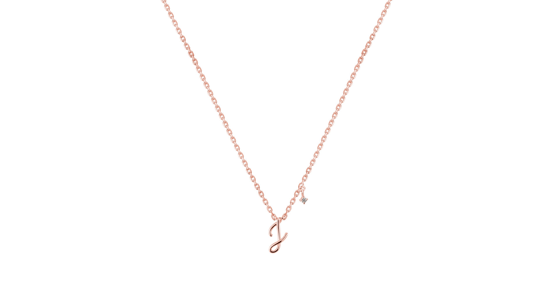 Náhrdelník s diamantom Elegance Letter