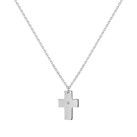 Náhrdelník s diamantom Cross of Confession