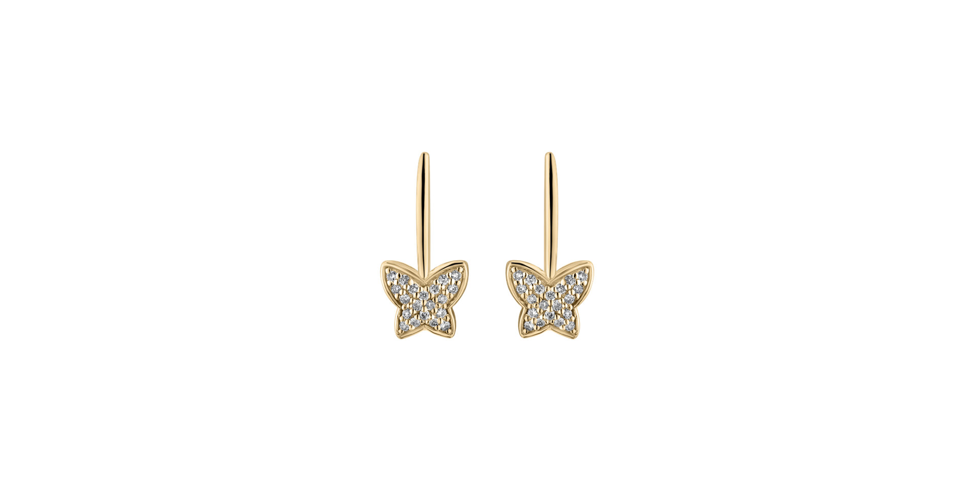 Náušnice s diamantmi Sparkle Butterfly