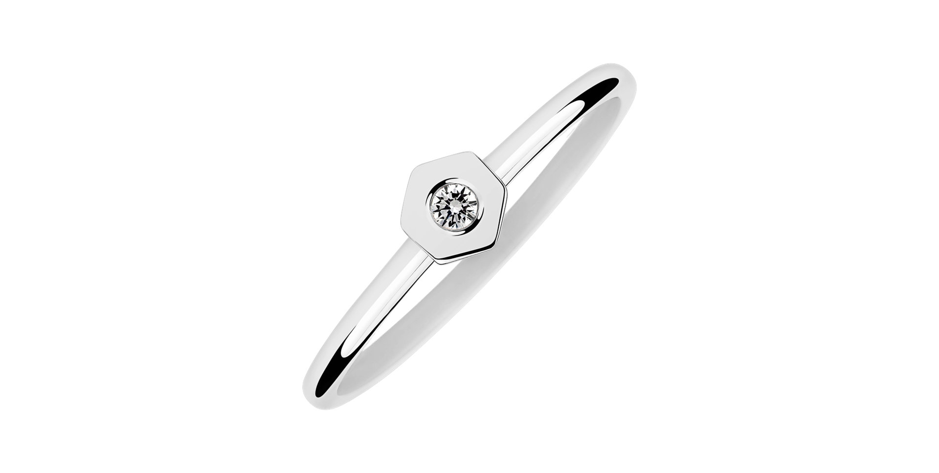 Prsteň s diamantom HexaGlam