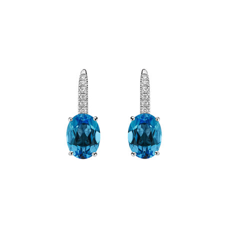 Náušnice s diamantmi a topásom Niké Elegance