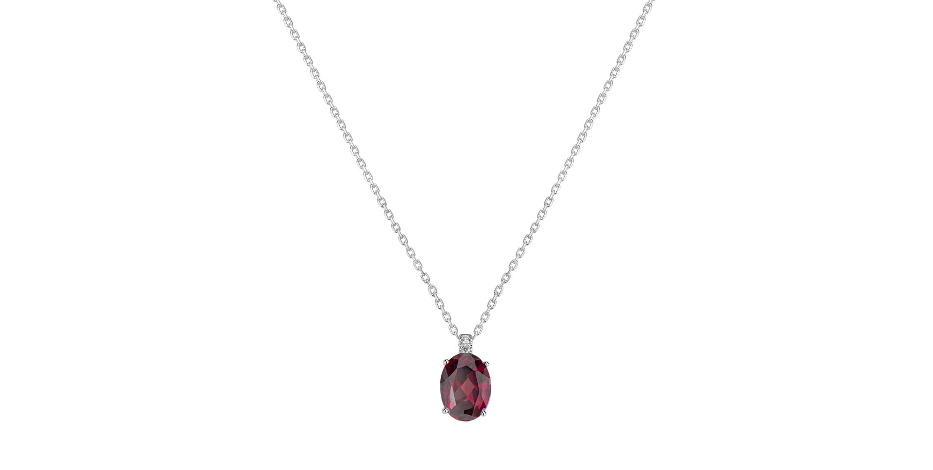 Náhrdelník s diamantmi a rhodolitom Aurora